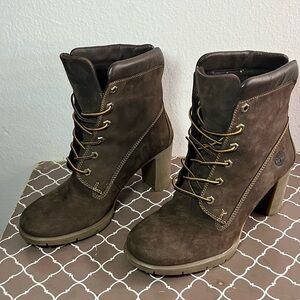 Timberland Women’s Allington Mid Lace Up Boot Dark Brown Leather Ankle Boots